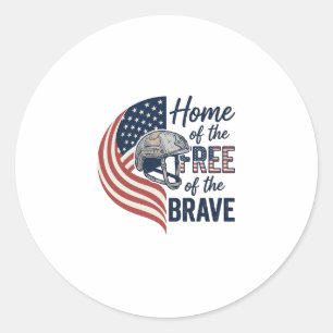 Sticker Rond Chemise de casque Patriotique Maison des Braves Li