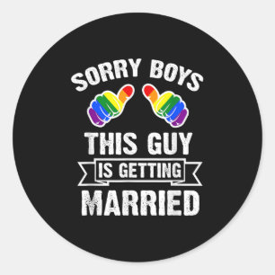 Sticker Rond Chemise de célibataire Fête LGBT Fierté gay Mariée