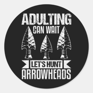Sticker Rond Chemise de Chasse Arrowhead drôle Adulte Arrowhead