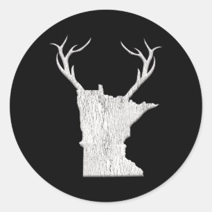 Sticker Rond Chemise de chasse aux cerfs du Minnesota - Chasse