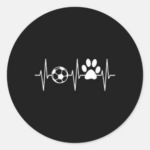 Sticker Rond Chemise de chien de football Drôle amateur de chie