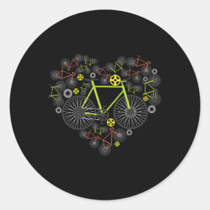 Sticker Rond Chemise de cœur de vélos Mtb de route mignonne cou