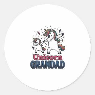 Sticker Rond Chemise de conception de gravure vintage grand-pèr