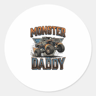 Sticker Rond Chemise de conception de gravure vintage Papa Mons