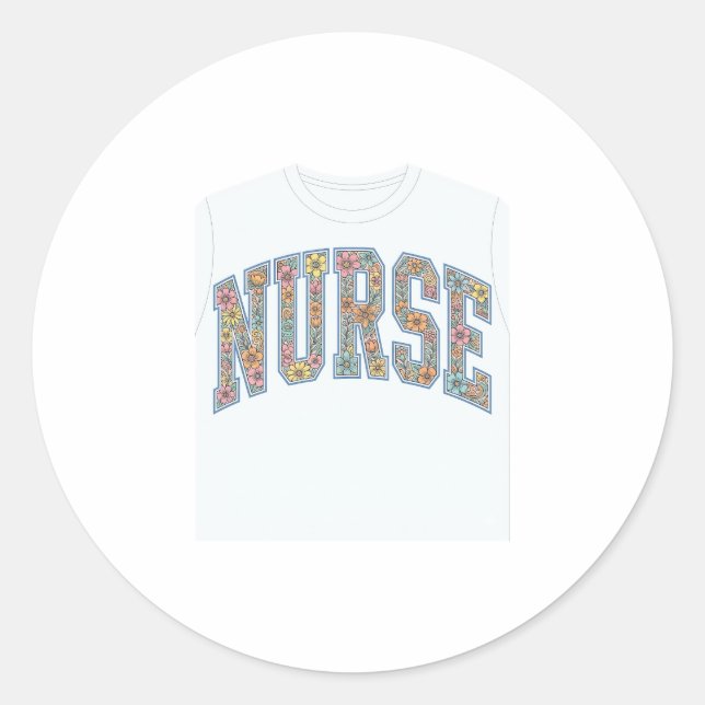Sticker Rond Chemise de conception de lettrage universitaire fl (Devant)