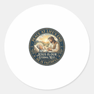 Sticker Rond Chemise de confort Jésus Hospice en fin de vie Chr