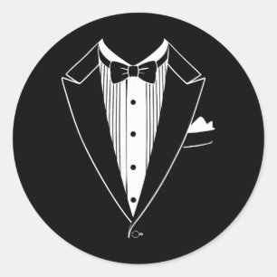 Sticker Rond Chemise de costume smoking Hommes Femmes Enfants N