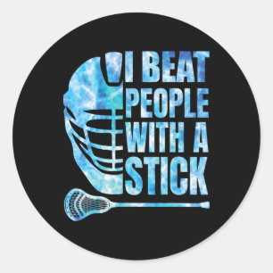 Sticker Rond Chemise De Crosse Lax I Battre Les Gens Avec Un Bâ