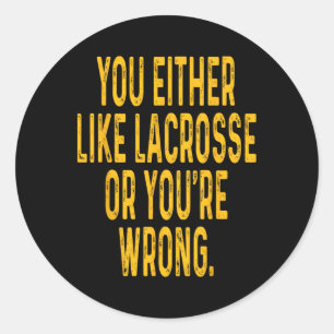 Sticker Rond Chemise de crosse T Lacrosse Vêtements Tee Gear