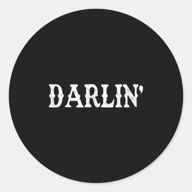 Sticker Rond Chemise de Darlin Western Southern Rodeo Cowgirl (Devant)