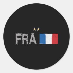 Sticker Rond Chemise de fan de football de France Drapeau franç