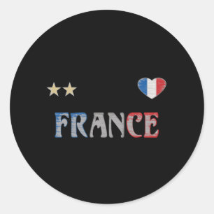 Sticker Rond Chemise de fan de football de France Drapeau franç