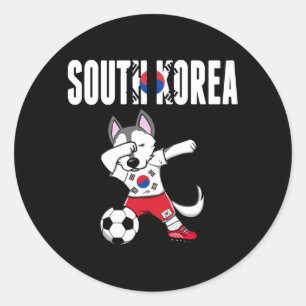 Sticker Rond Chemise de fans de football de Corée du Sud Husky