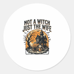 Sticker Rond Chemise de femme Halloween Design de maison hantée