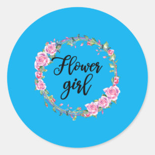 Sticker Rond Chemise de fille de fleurs Filles de mariage Marié