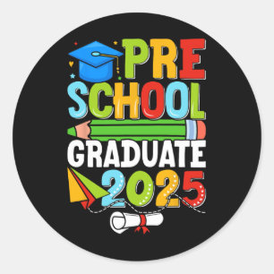 Sticker Rond Chemise de fin d'études préscolaire 2025 Garçons P