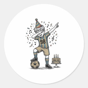 Sticker Rond Chemise de garçon de football d'anniversaire Dab G