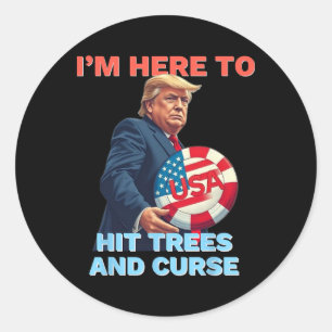 Sticker Rond Chemise De Golf Disque Funny Frappe Les Arbres Et