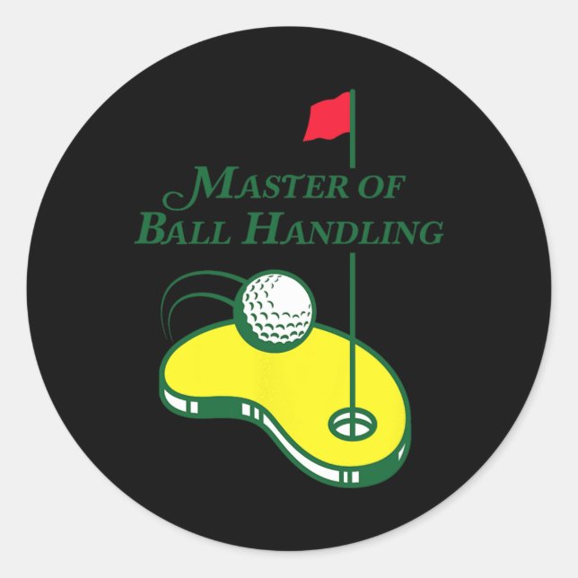 Sticker Rond Chemise de golf drôle - Maître de la manipulation  (Devant)