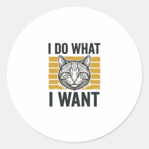 Sticker Rond Chemise de gravure vintage Je fais ce que je veux