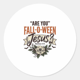 Sticker Rond Chemise de gravure vintage Jésus Christian Fall-O-