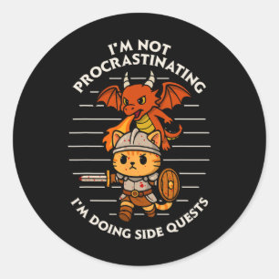 Sticker Rond Chemise de joueur de Rpg Je fais des quêtes second