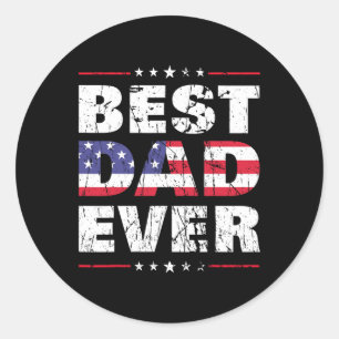 Sticker Rond Chemise de Jour Papa Meilleur Papa Jamais Don Us D
