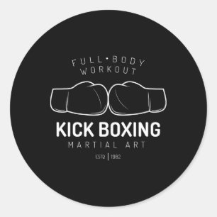 Sticker Rond Chemise de kickboxing pour entraînement corporel c