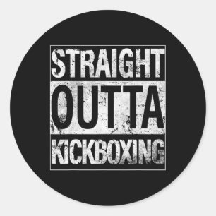 Sticker Rond Chemise de kickboxing tout droit sortie du T-Shirt