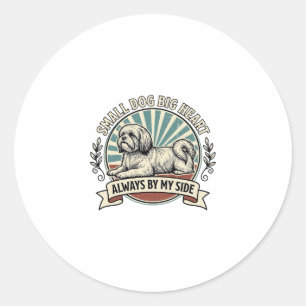 Sticker Rond Chemise de l'amant du petit chien Compagnon gravé