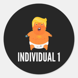Sticker Rond Chemise de l'individu 1 Rassemblement anti-trump