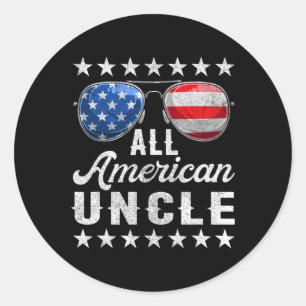 Sticker Rond Chemise de l'oncle tout américain