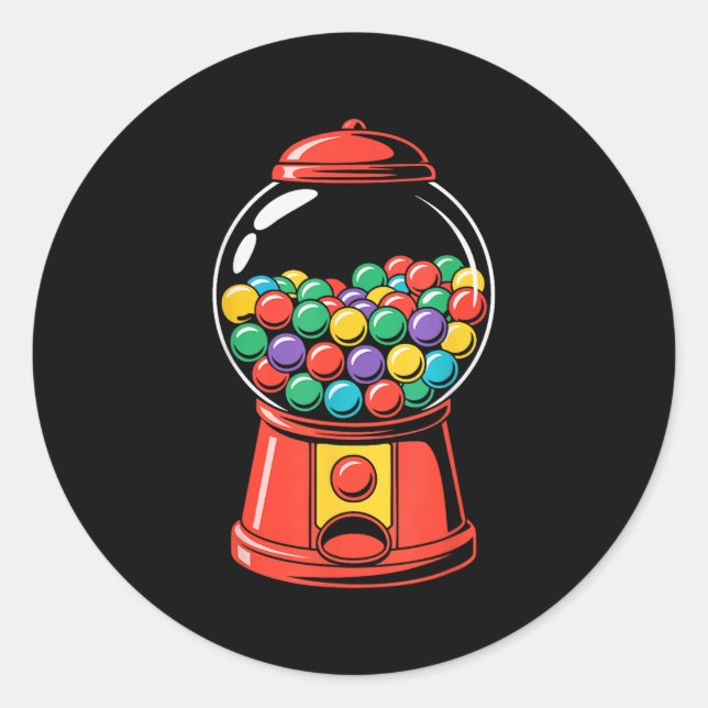 Sticker Rond Chemise de machine à Gumball Adulte Hommes Femmes  (Devant)