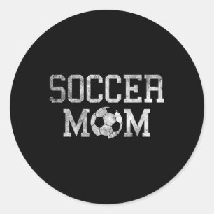 Sticker Rond Chemise de maman de football fière Cadeau drôle de