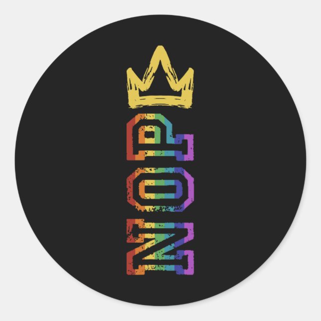 Sticker Rond Chemise De Manifestation Rétro No Kings Nope Pour  (Devant)