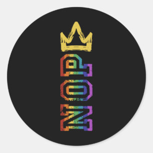 Sticker Rond Chemise De Manifestation Rétro No Kings Nope Pour 