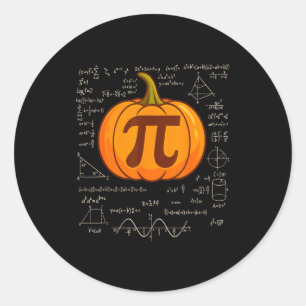 Sticker Rond Chemise de maths drôle de gâteau de citrouille de