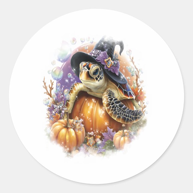 Sticker Rond Chemise de mer Halloween de mer (Devant)