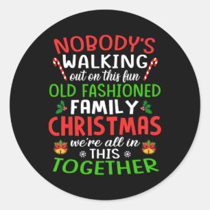 Sticker Rond Chemise de Noël