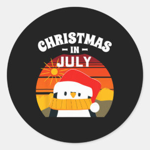 Sticker Rond Chemise de Noël en juillet Chemises d'été Manchot 