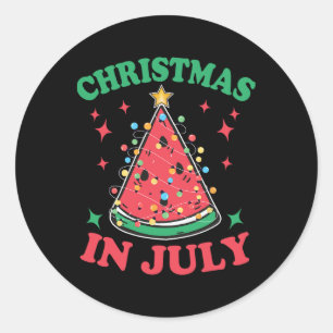 Sticker Rond Chemise de Noël en juillet pour hommes femmes past