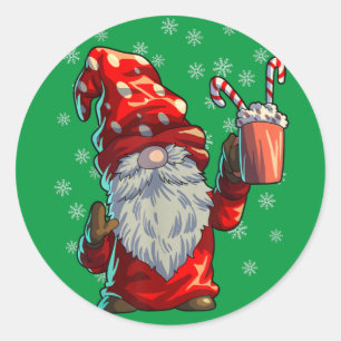 Sticker Rond Chemise de Noël Hommes Femme Buffalo Plaid Rouge