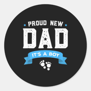 Sticker Rond Chemise de nouveau papa fier C'est un cadeau de ga