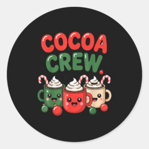 Sticker Rond Chemise de nuit en chocolat chaud de Noël pour la