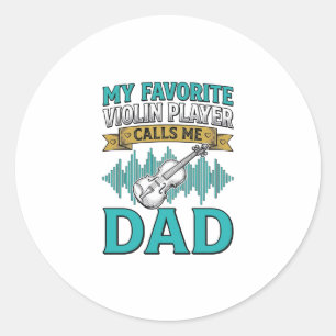 Sticker Rond Chemise de papa violoniste Le joueur de violon fav
