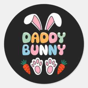Sticker Rond Chemise de Pâques Daddy Bunny - Mème Drôle Pour Le