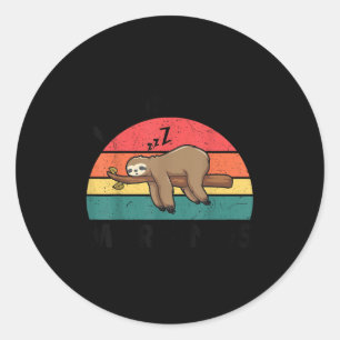 Sticker Rond Chemise de paresseux ne fait pas le matin hommes f
