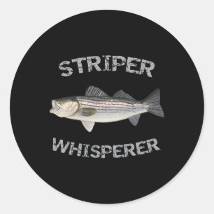 Sticker Rond Chemise de pêche Striper Whisperer rayée B 