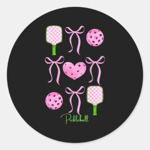 Sticker Rond Chemise de pickleball rose féminine prépa que les 