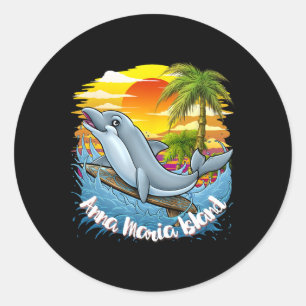 Sticker Rond Chemise de plage d'Anna Maria Island Vacances de p